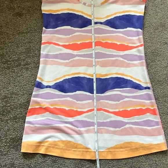 Lululemon Cool Racerback Bleacher Stripe White Iris Flower Size Small - Picture 5 of 8